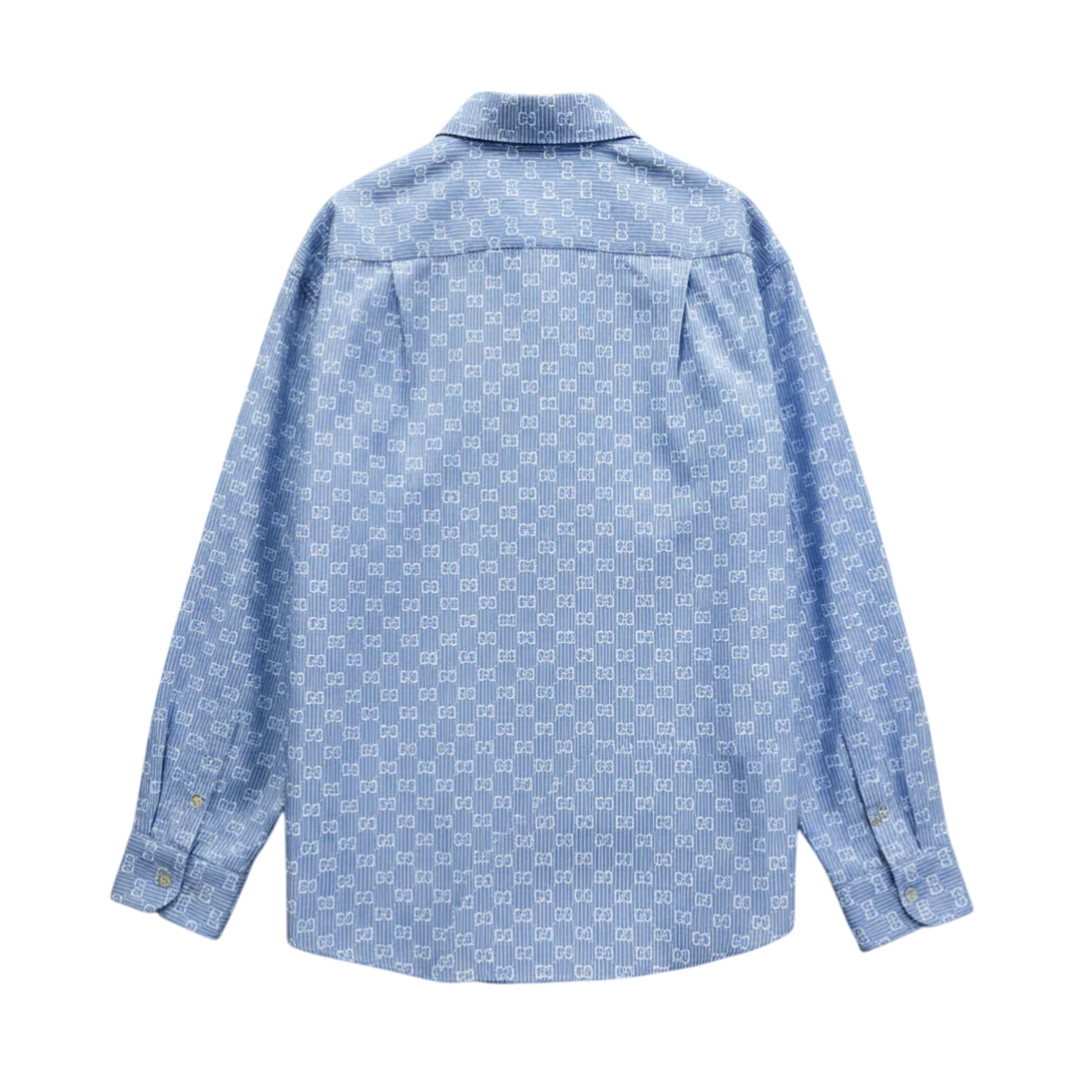Gucci Striped Cotton Shirt with GG Motif