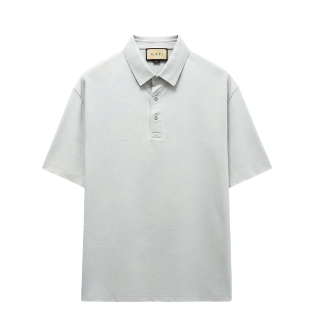 Rose Jacquard Cotton Polo Shirt
