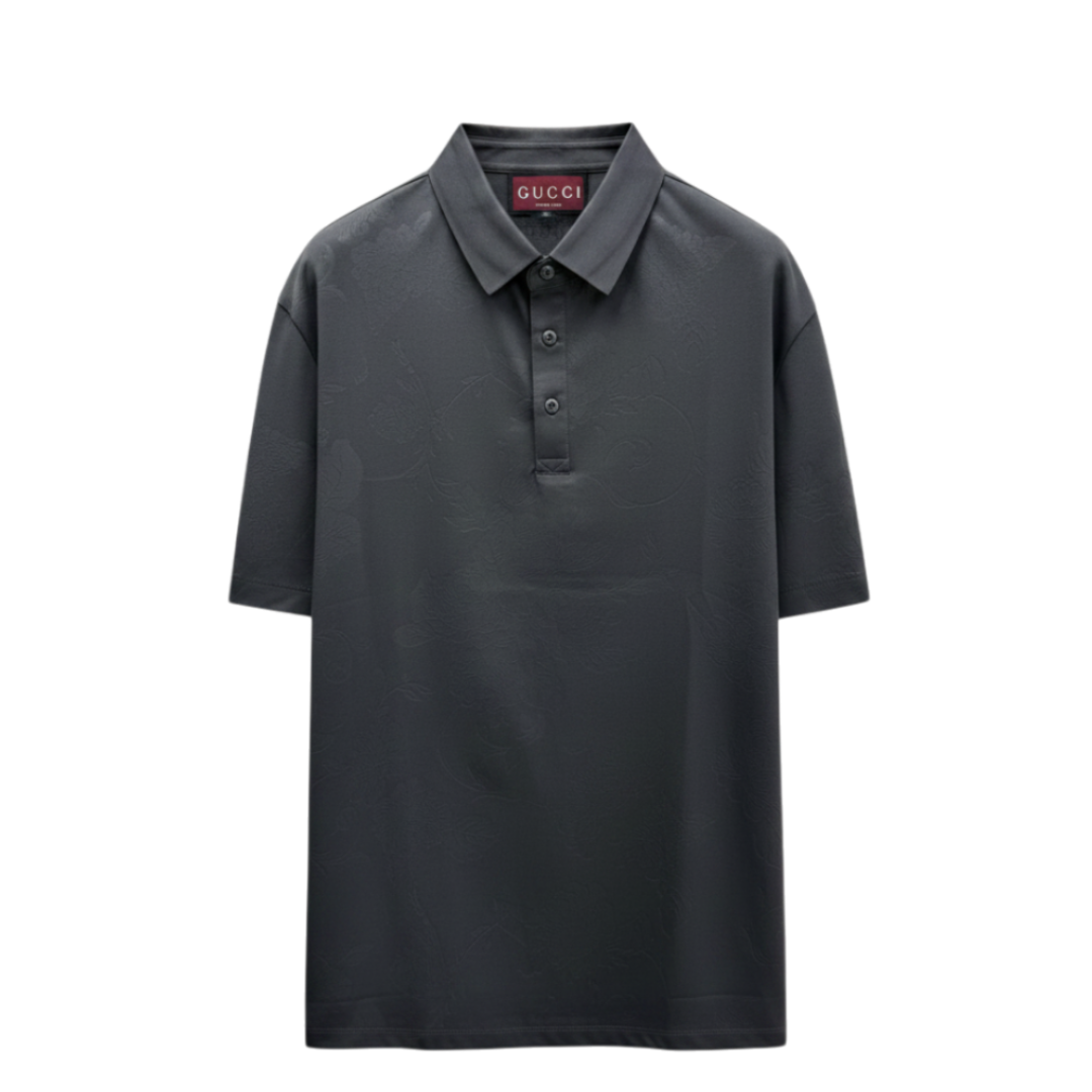 Rose Jacquard Cotton Polo Shirt