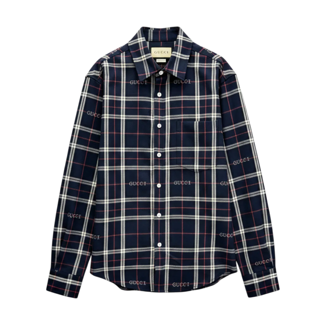 Gucci Logo Plaid Flannel Shirt