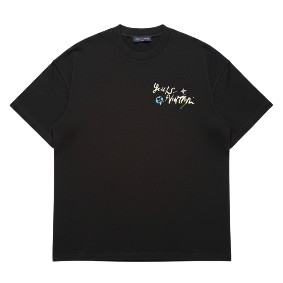 Hand-Drawn Crew Neck T-Shirt