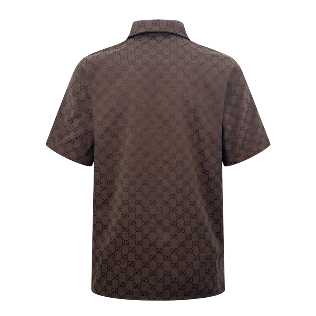 GG Canvas Linen Blend Bowling Shirt