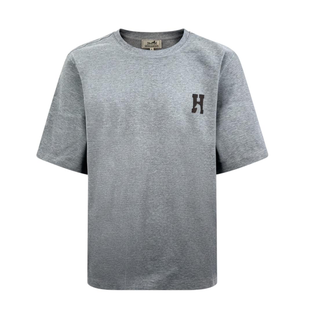 "H'Cheval" t-shirt with leather detail