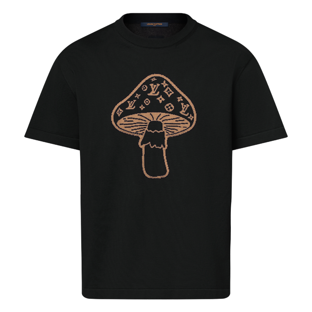 Short-Sleeved Intarsia Crewneck