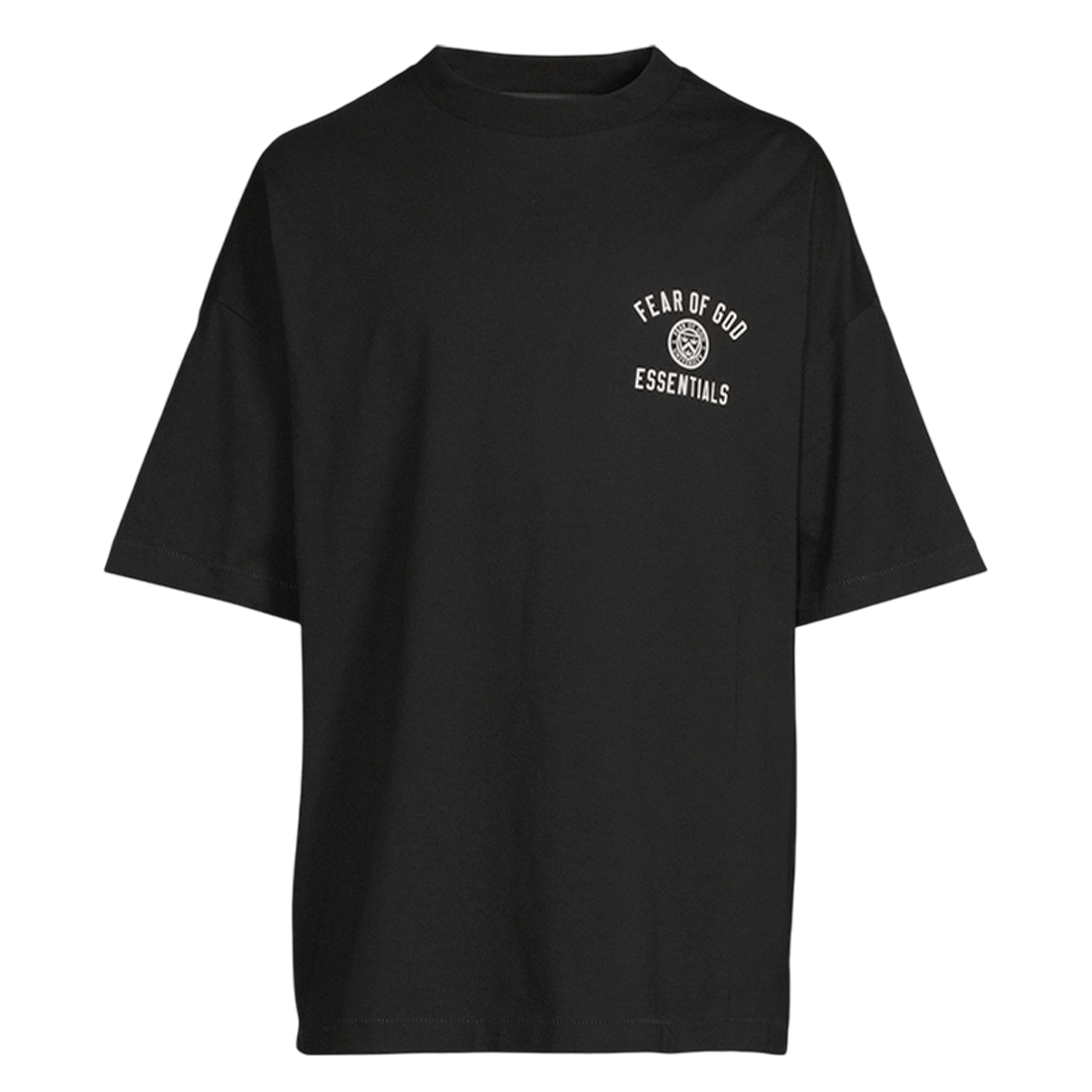 ESSENTIALS Black Jersey Crewneck T-shirt