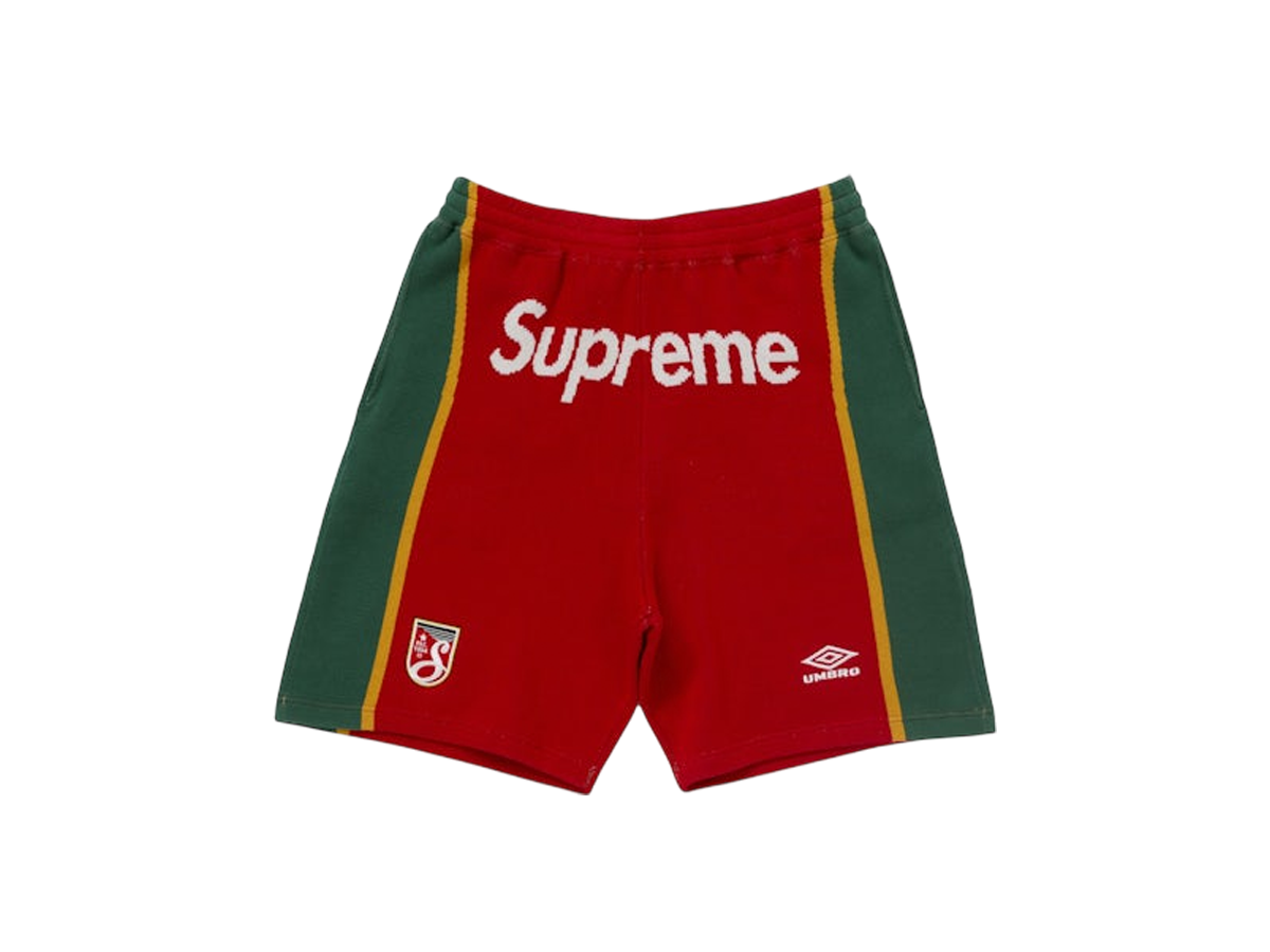 Supreme x Umbro Knit Soccer Short red