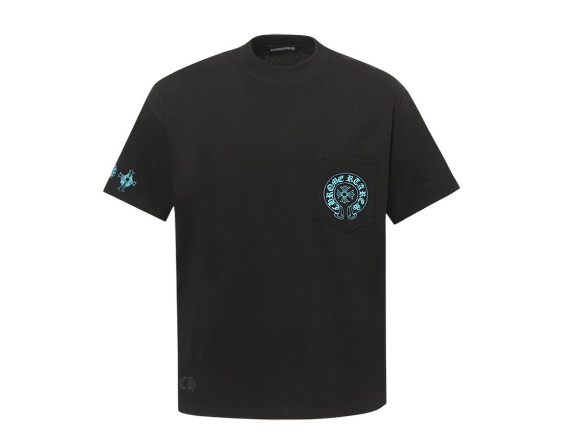 Black Blue Logo and Back Cross Printed