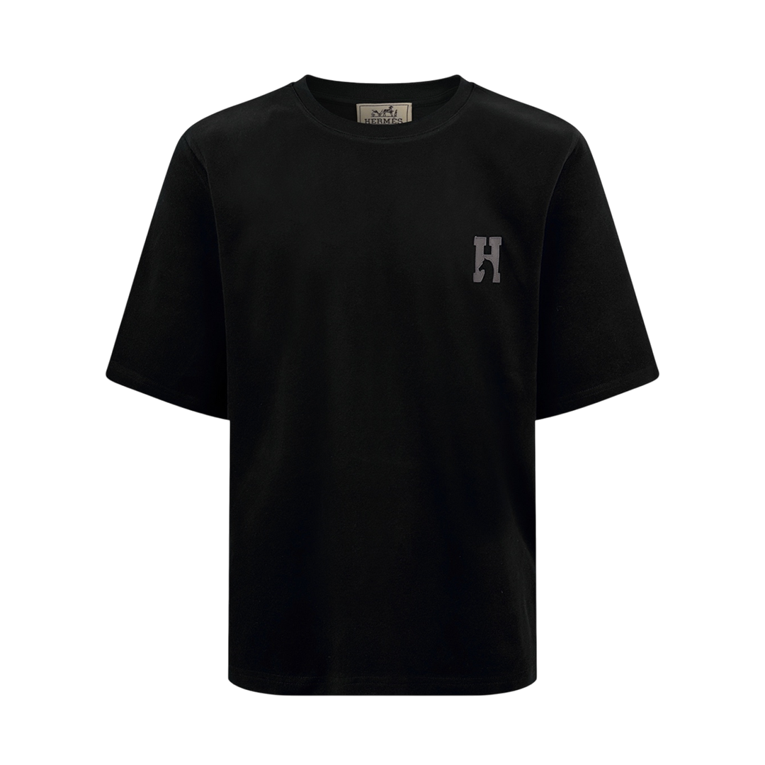 "H'Cheval" t-shirt with leather detail