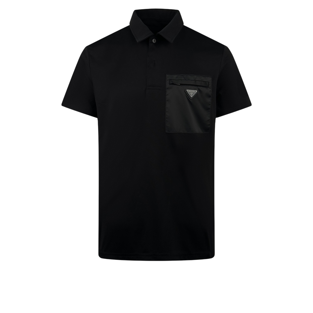 short-sleeved cotton polo shirt