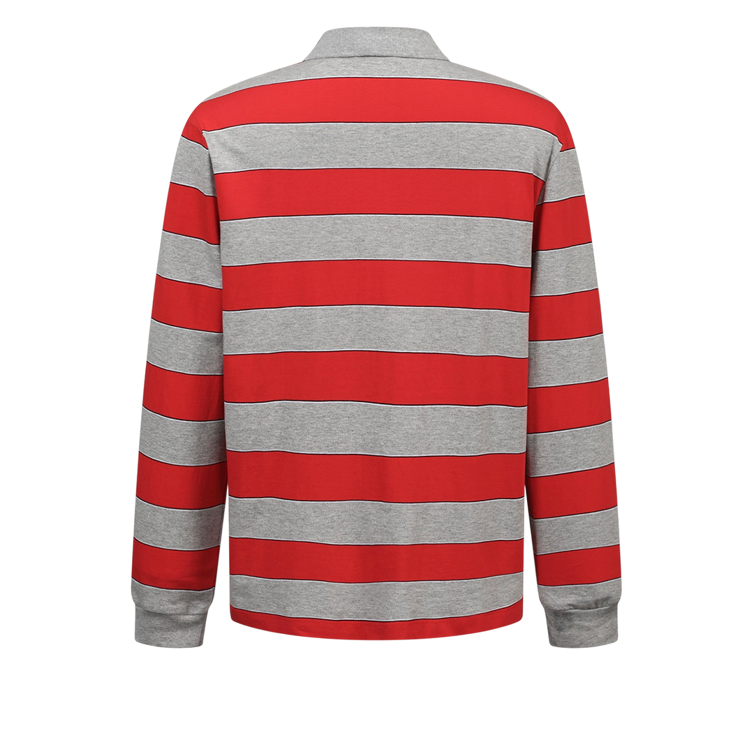 Striped jersey polo shirt