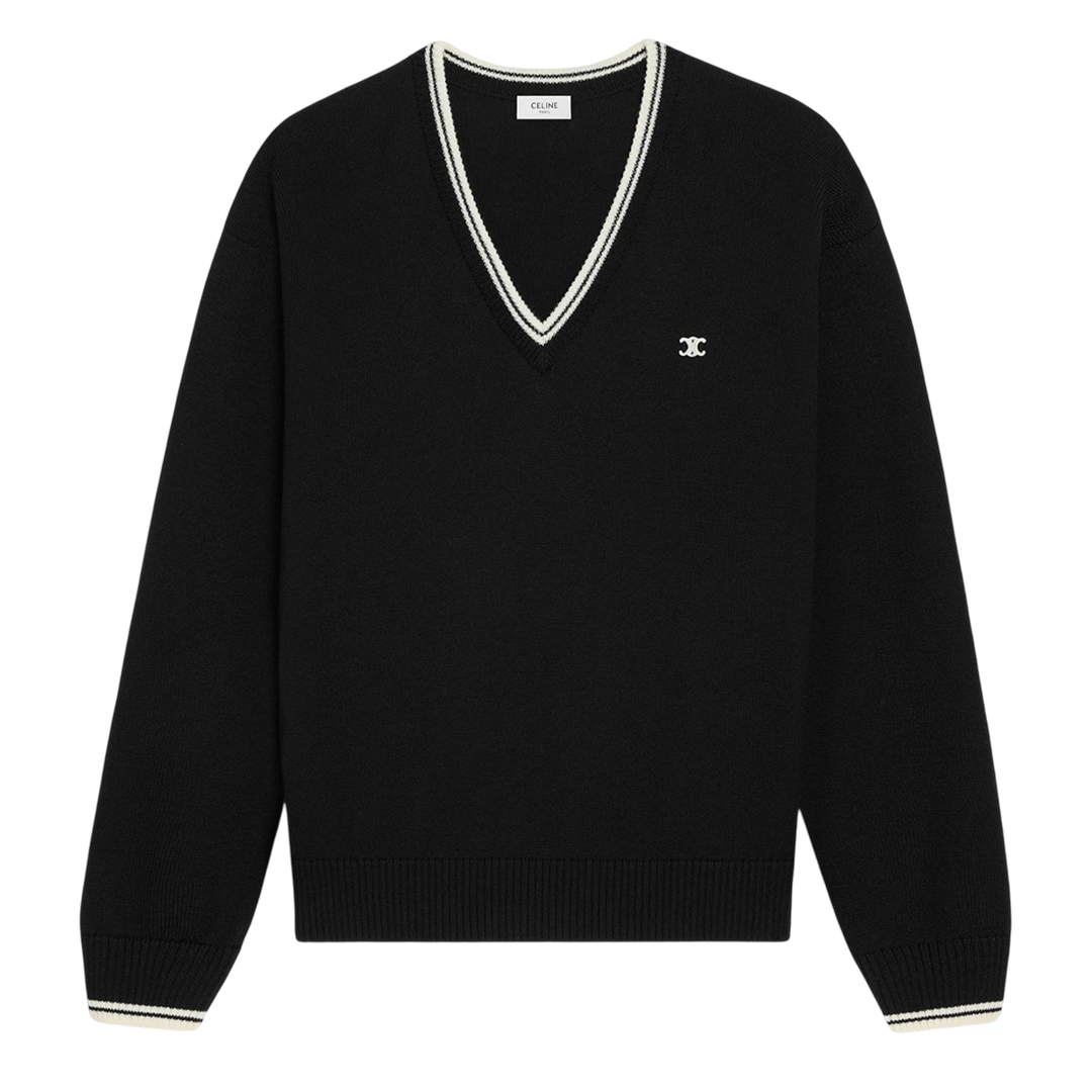 Triomphe V-neck Sweater Wool