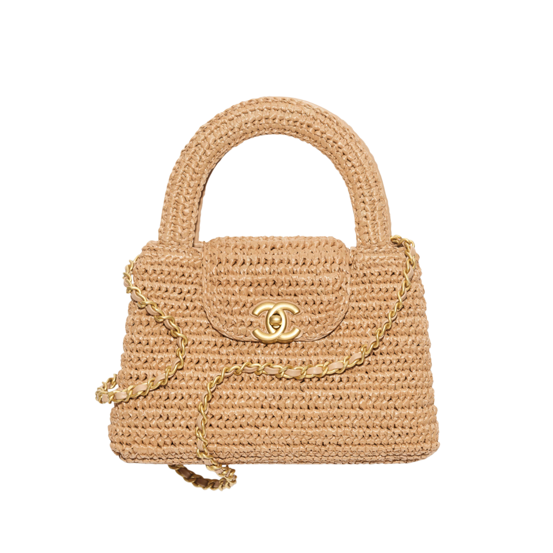 Mini shopping bag Raffia weave