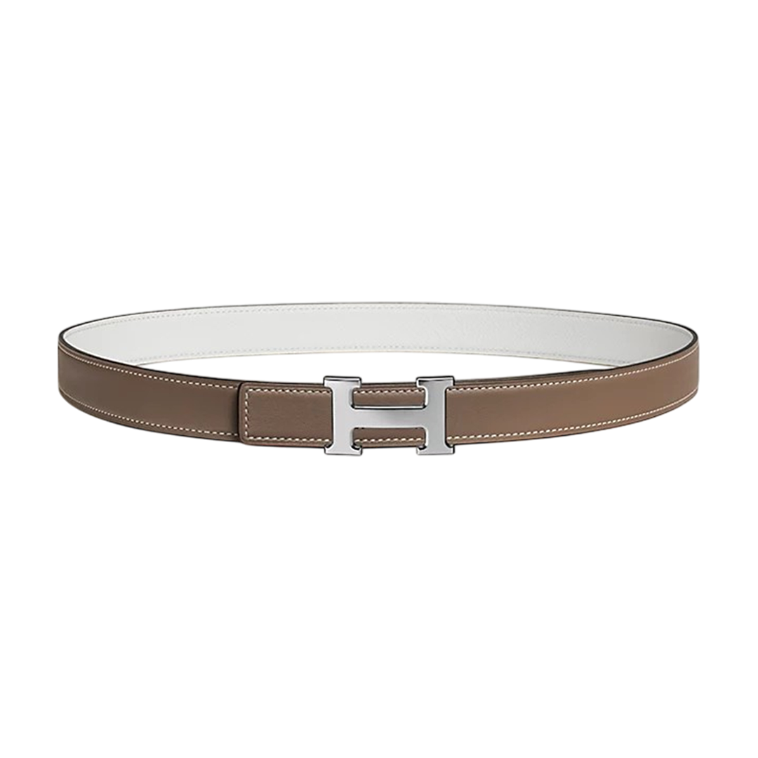 Mini H belt buckle & Reversible leather strap 24 mm