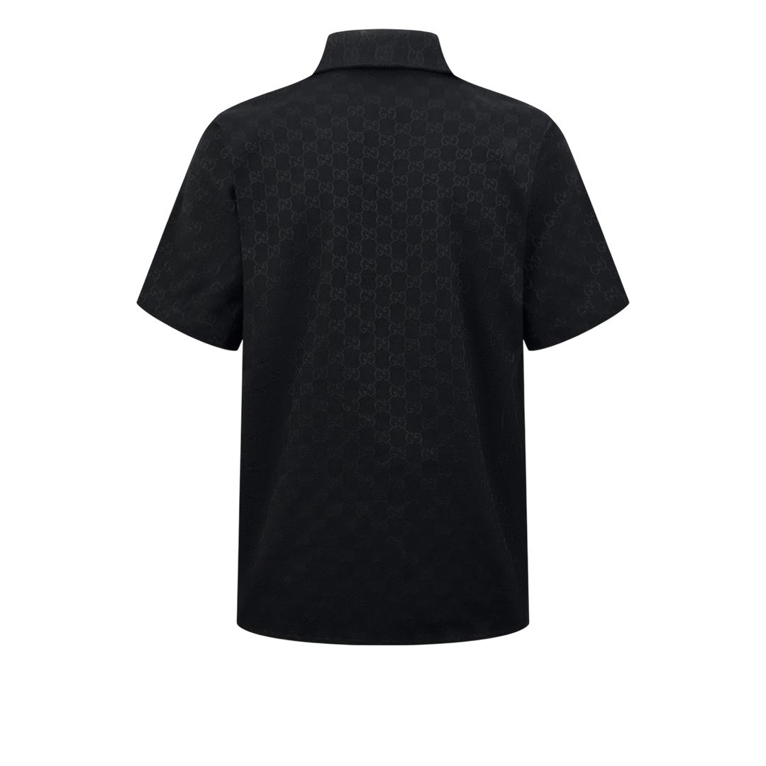 GG Canvas Linen Blend Bowling Shirt