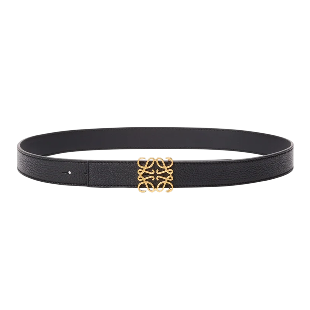 Reversible Anagram belt in supple grained calfskin