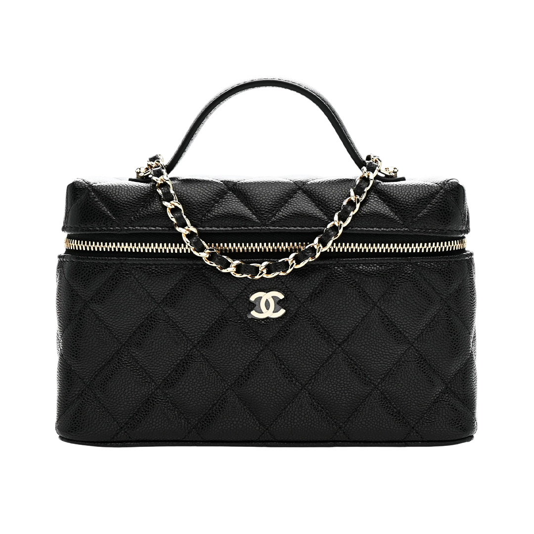 Caviar Quilted Top Handle Slim Vanity