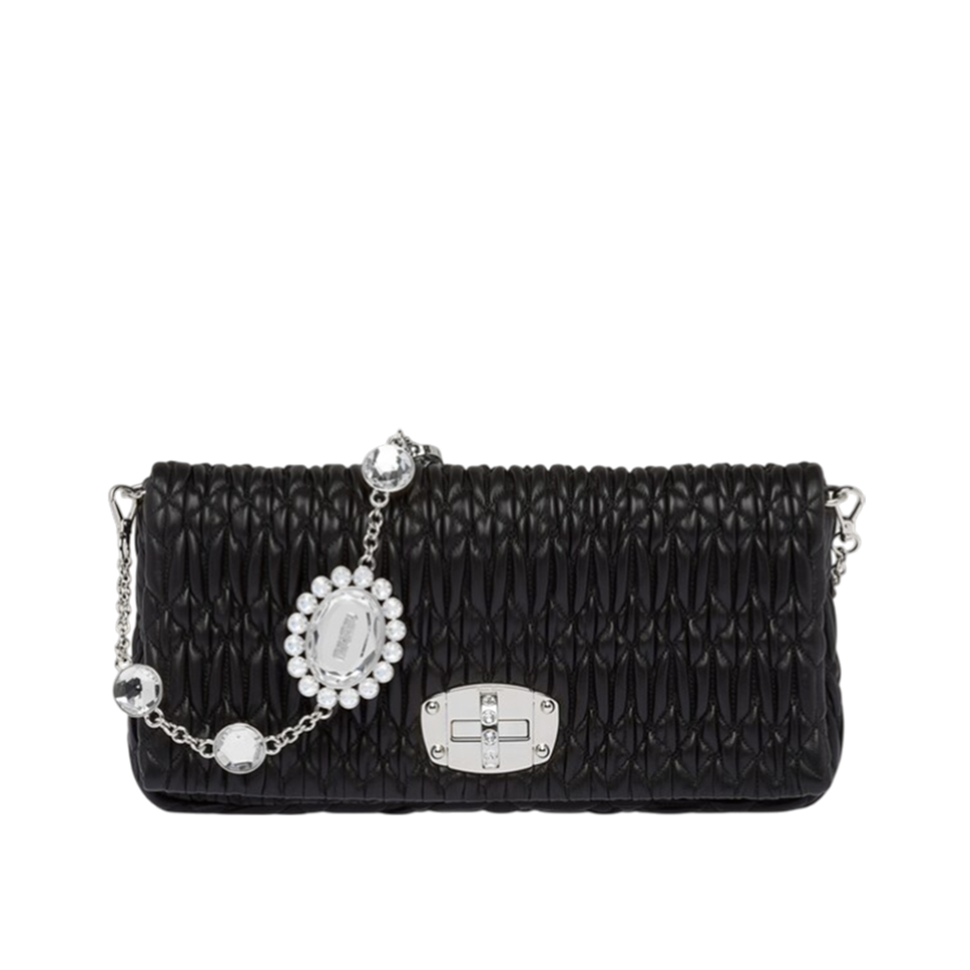 Miu Miu's signature Crystal Cloqué Nappa leather bag
