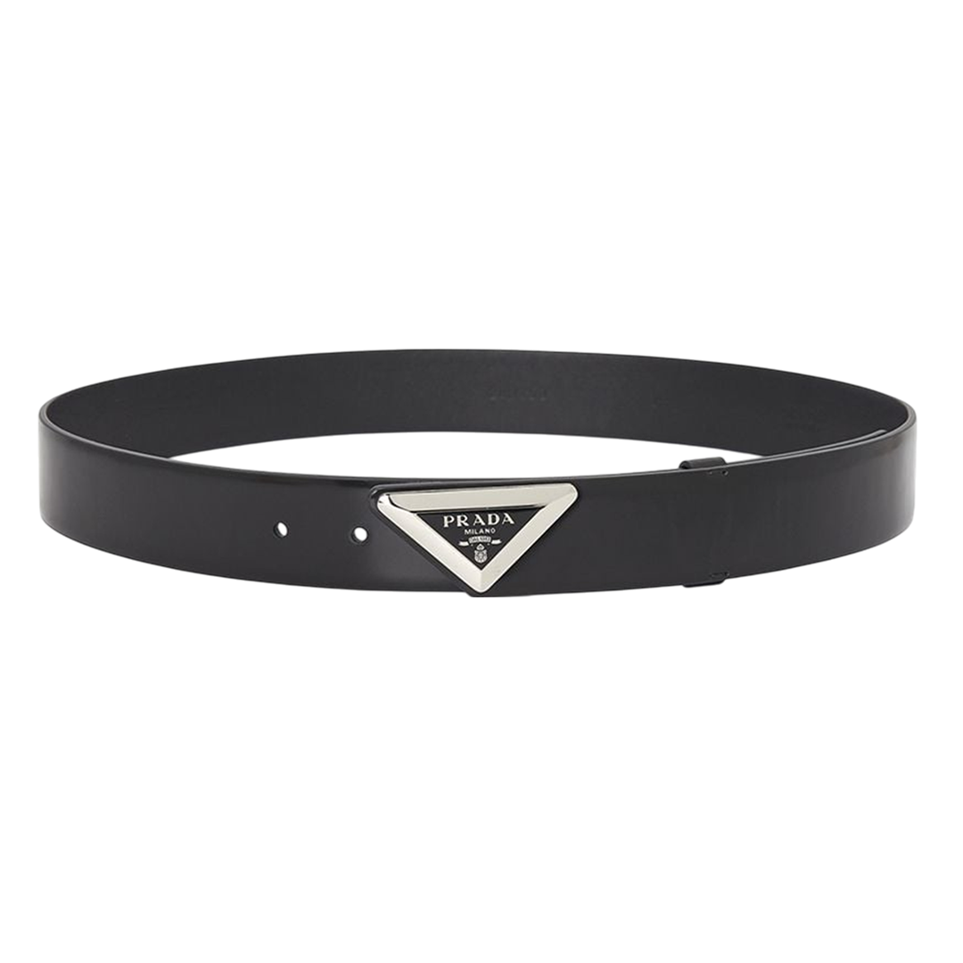 Prada Logo Spazzolato 'Black' Belt
