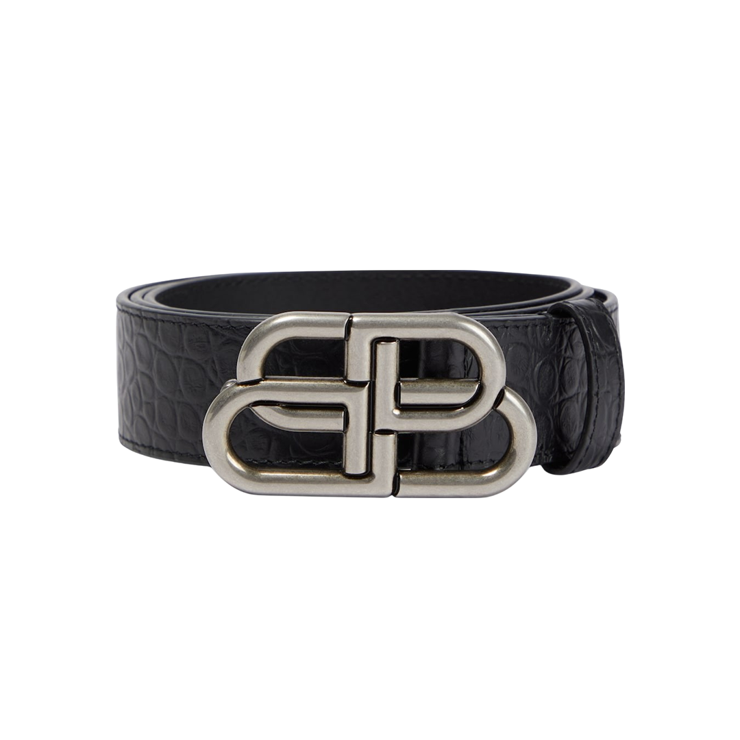 BB Large croc-effect leather belt