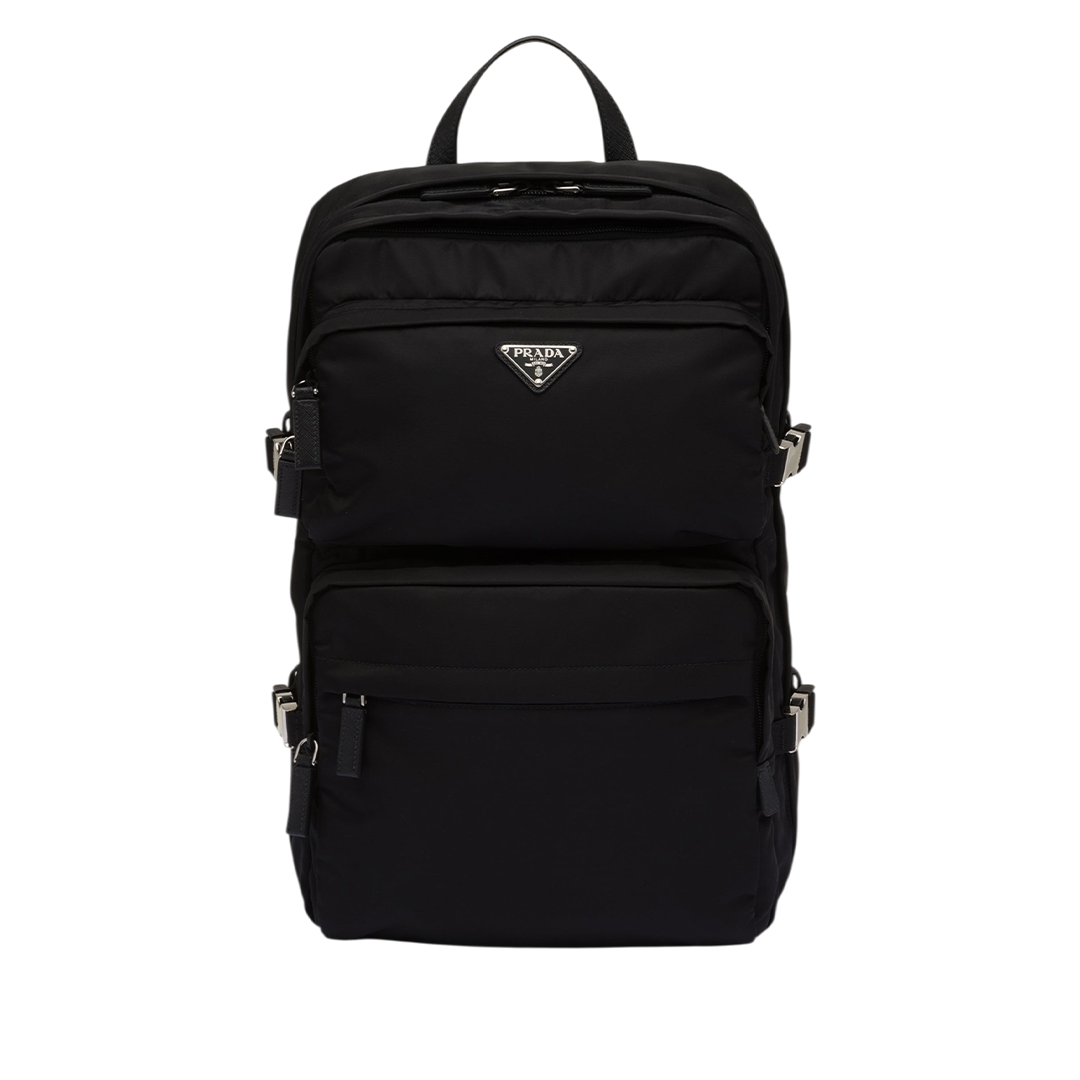 Re-Nylon and Saffiano leather backpack