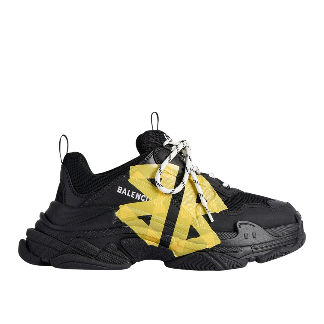 Men's Triple S Tape Type Sneaker in Blackyellow