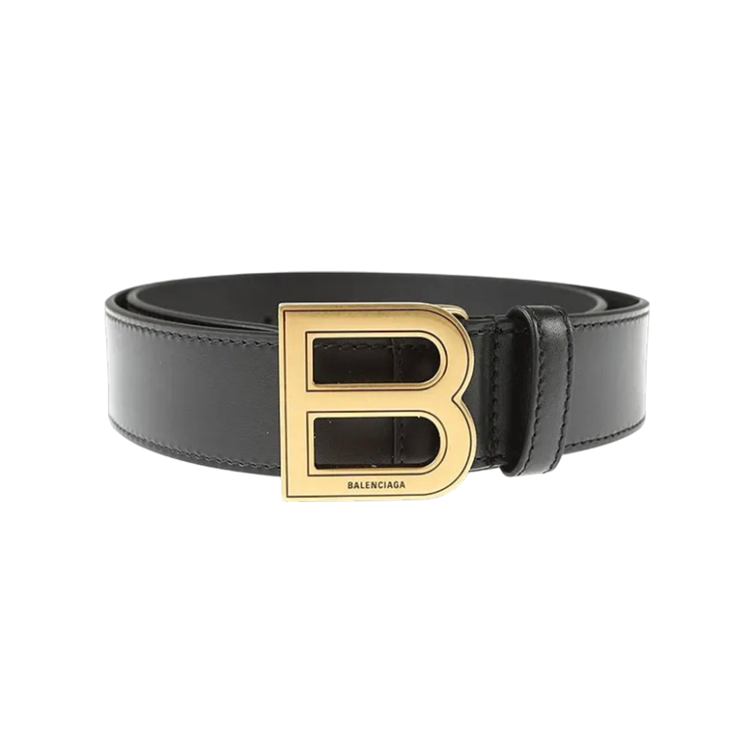 Hourglass B logo leather belt