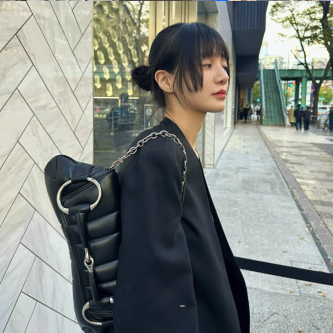 [Park Gyu-young's Pick] Gucci Horsebit Chain Medium Shoulder Bag, Black