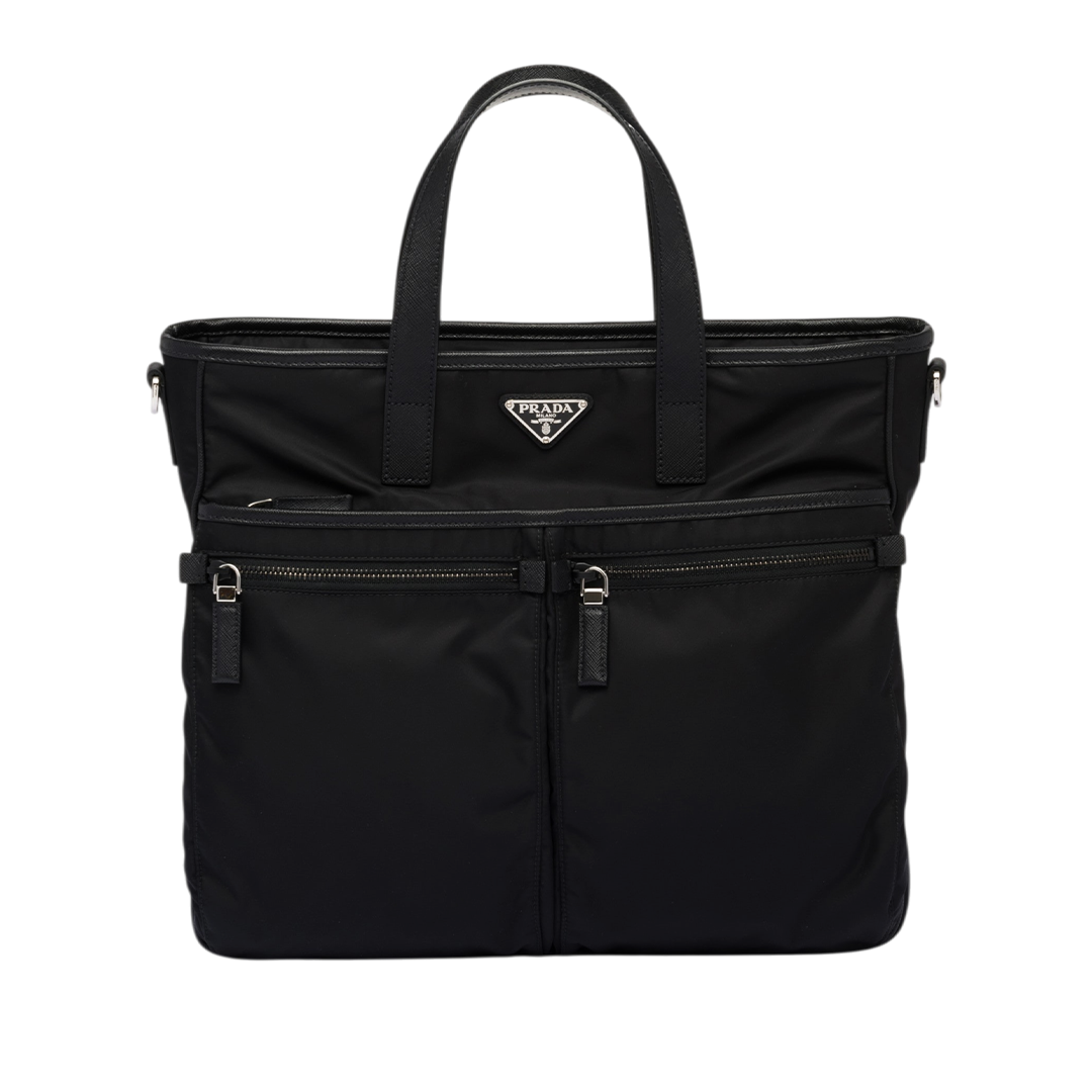 Re-Nylon & Saffiano Leather Tote Bag
