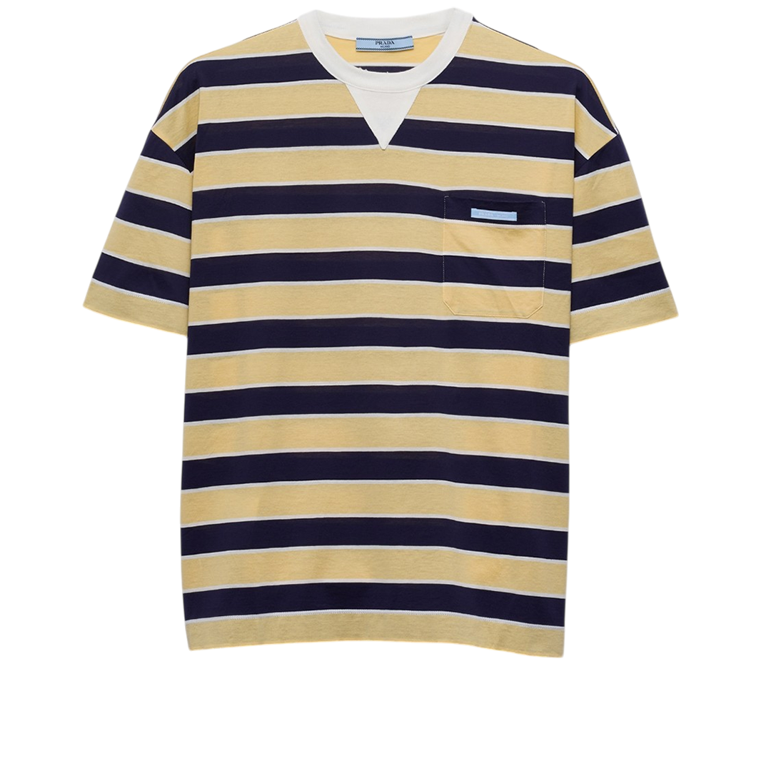Bayadere striped lisle cotton T-shirt
