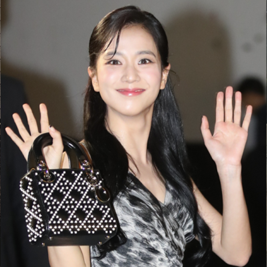 [Jisoo's Pick] Dior LADY DIOR Mini Bag Black Rhinestone Cannage Satin
