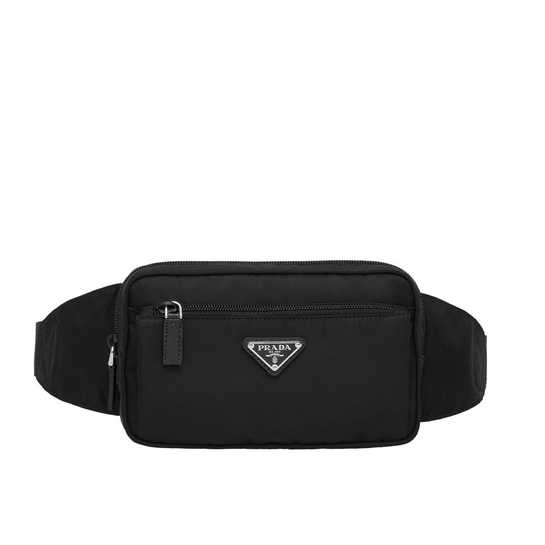 Saffiano leather and Re-Nylon waist bag