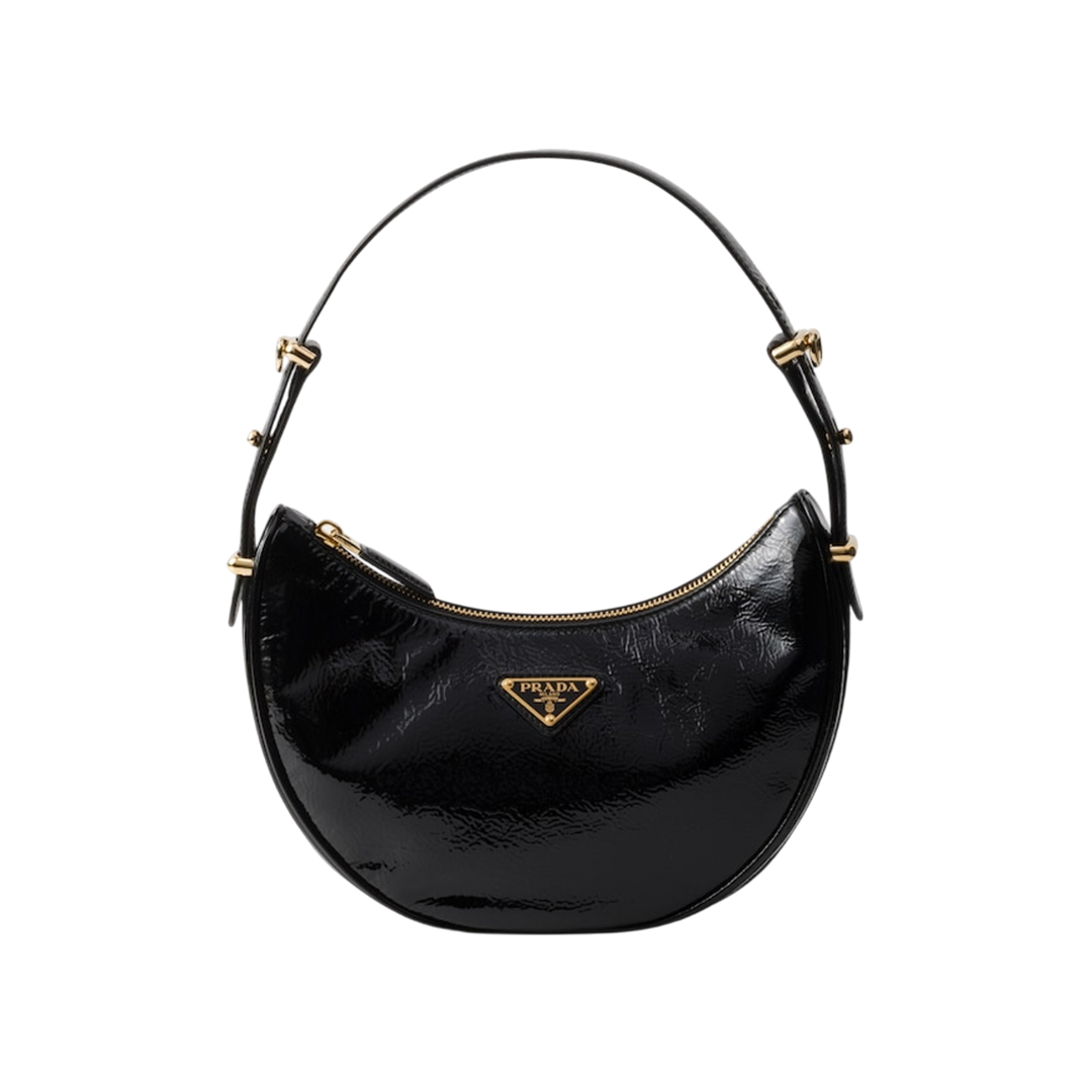 Arqué naplak patent leather shoulder bag