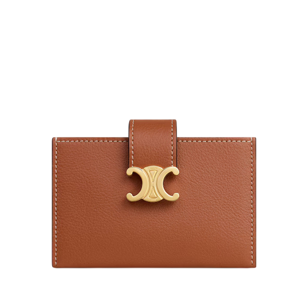 Celine Triomphe Accordion Card Holder Supple Grained Calfskin