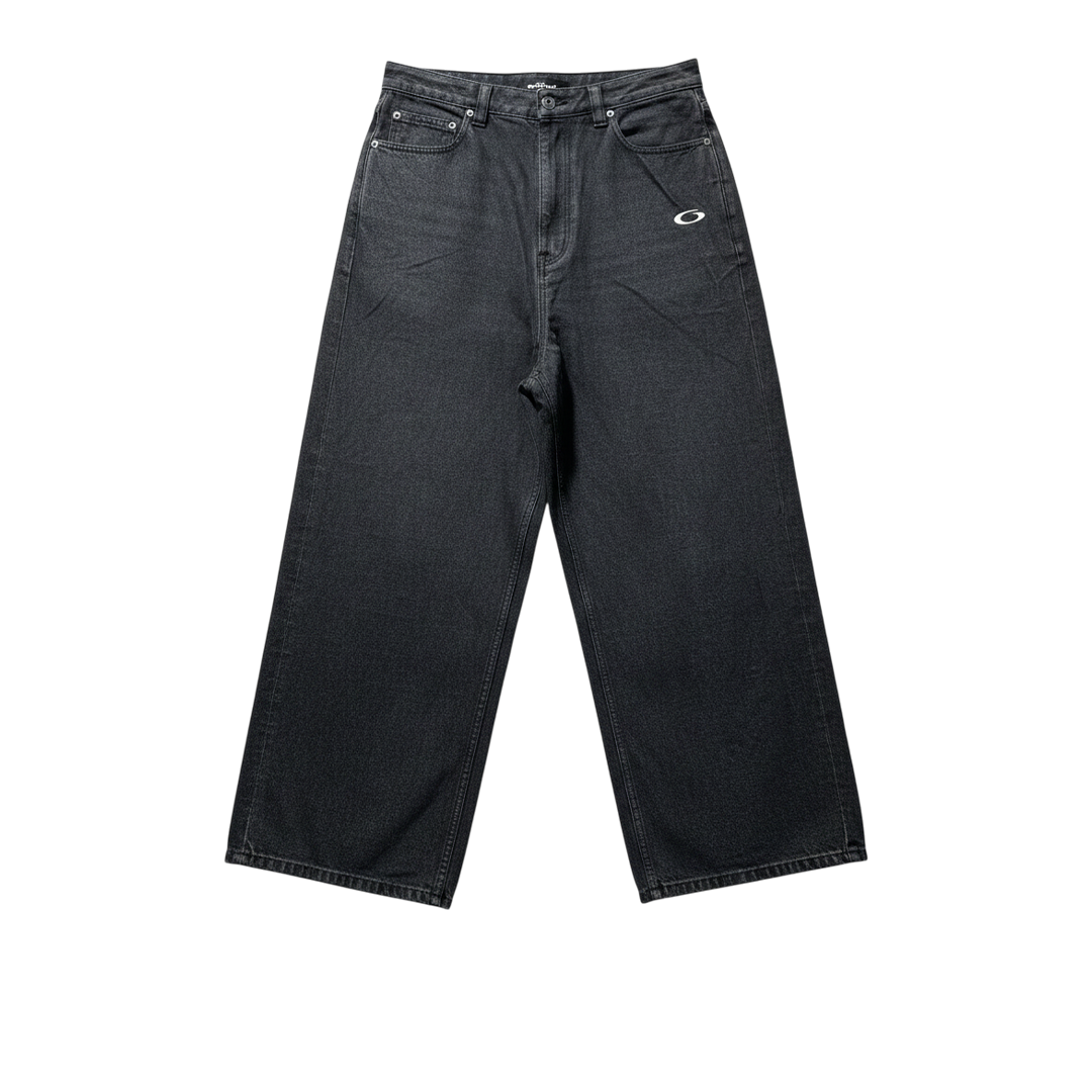 Trompe L'Oeil denim wide-leg