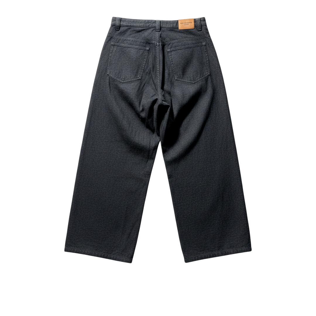 Trompe L'Oeil denim wide-leg