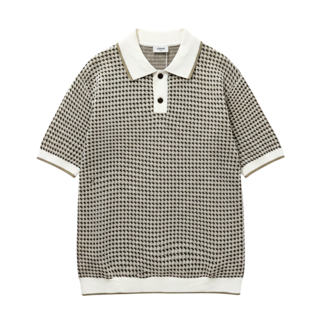 Loose Polo in Houndstooth Cotton