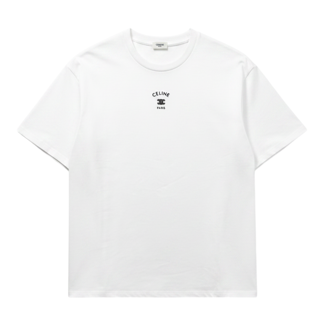 Loose T-Shirt in Cotton Jersey with Celine Paris Print