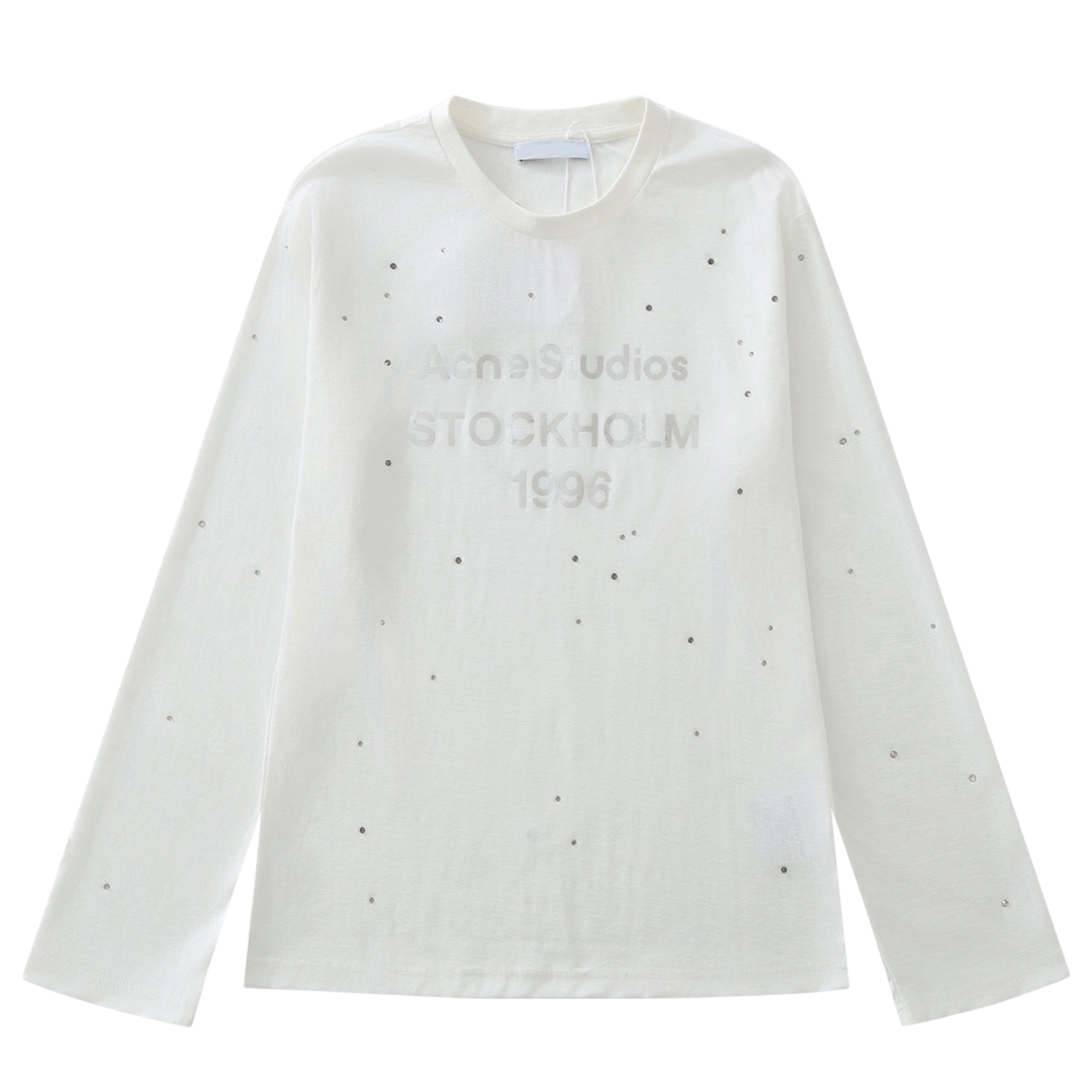 Crystal-embellished cotton-blend top