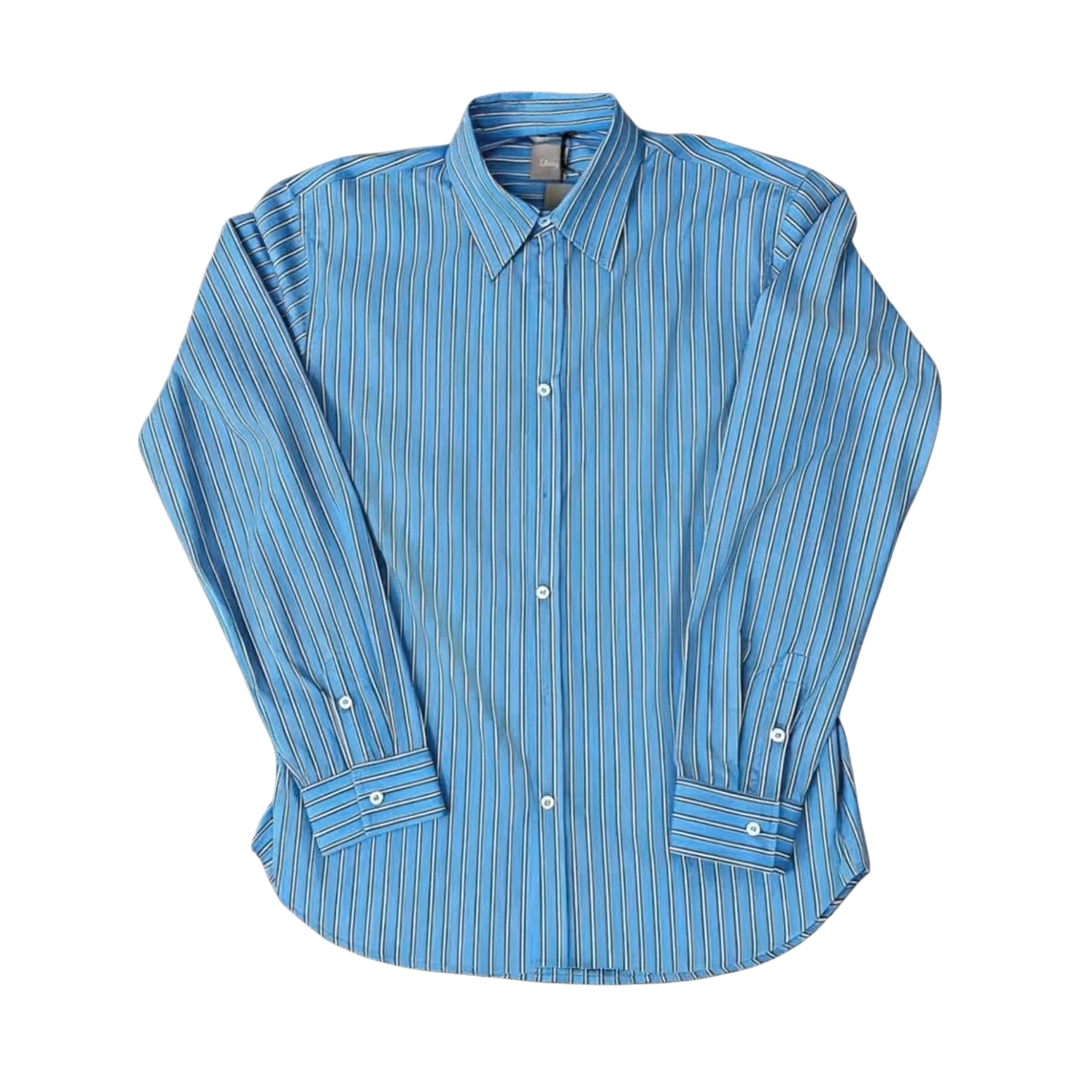 Blue Striped Cotton Poplin