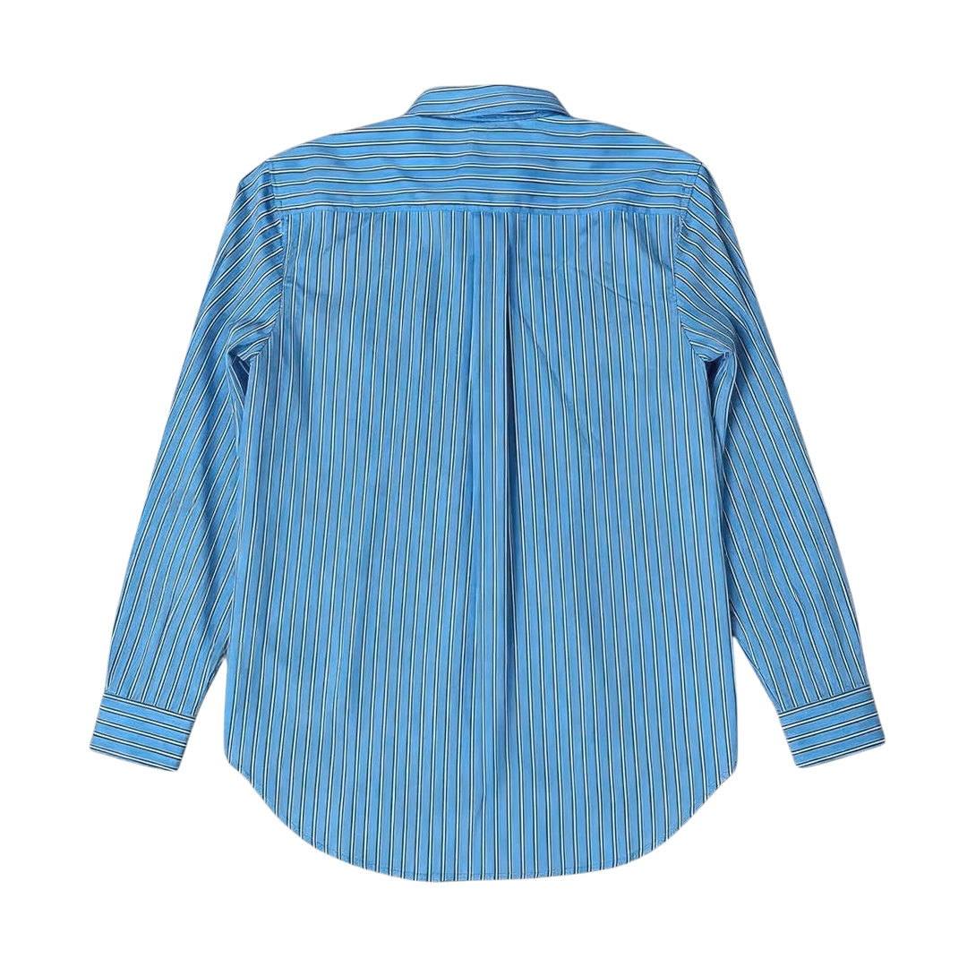 Blue Striped Cotton Poplin