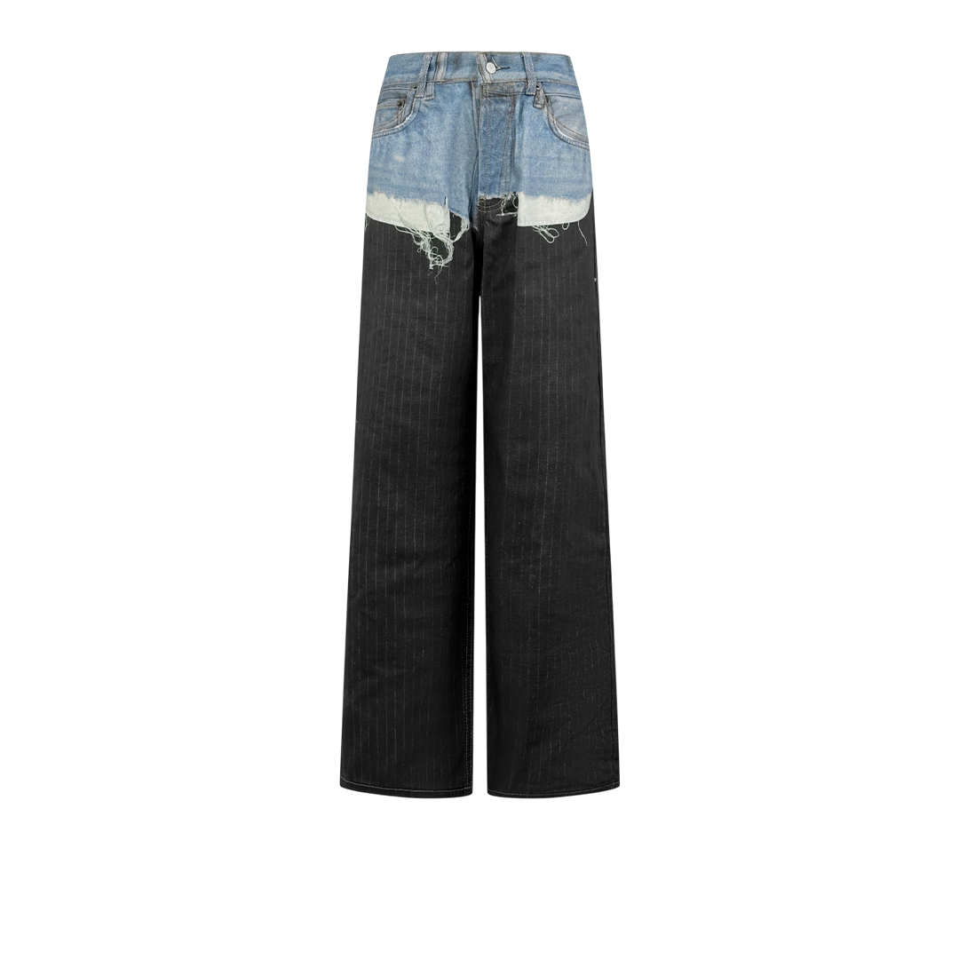 Optical Illusion Striped Print Jeans