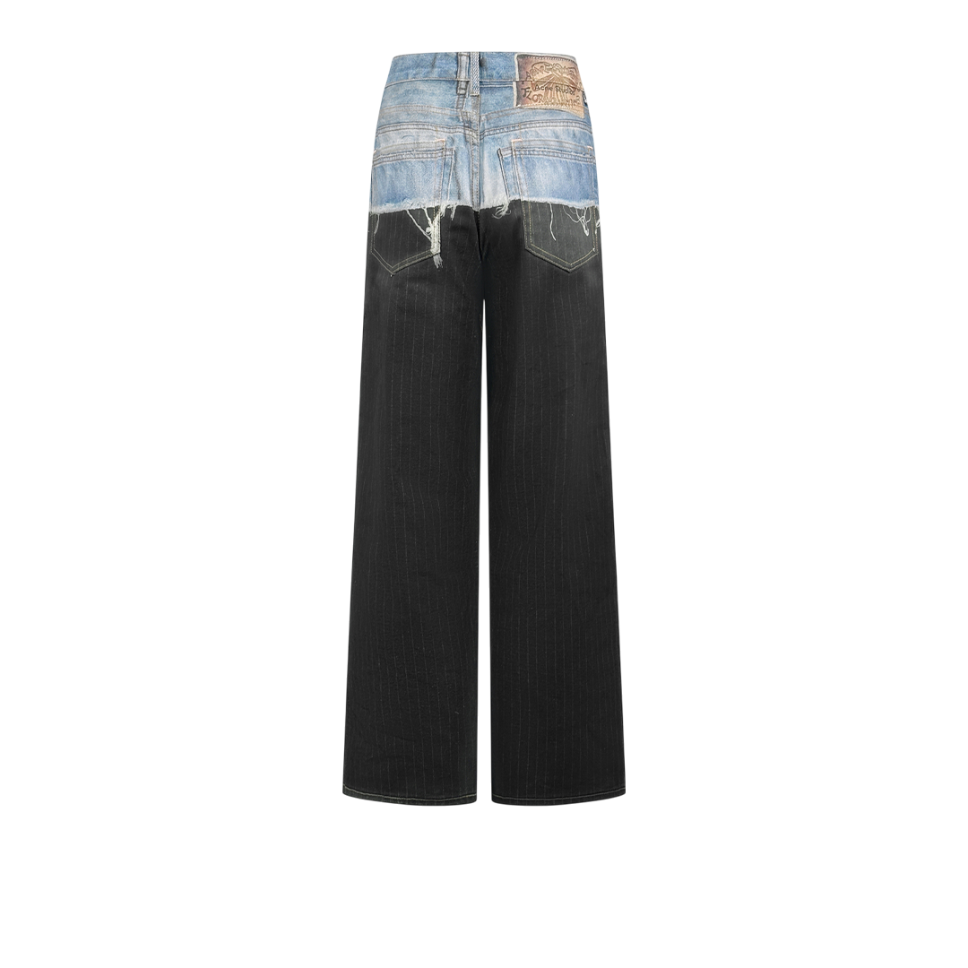 Optical Illusion Striped Print Jeans
