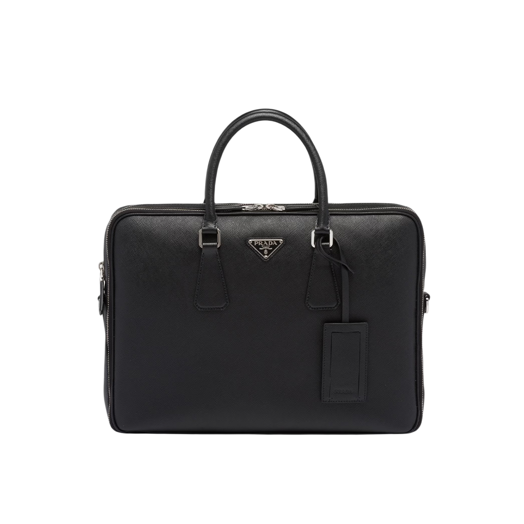 Saffiano leather briefcase