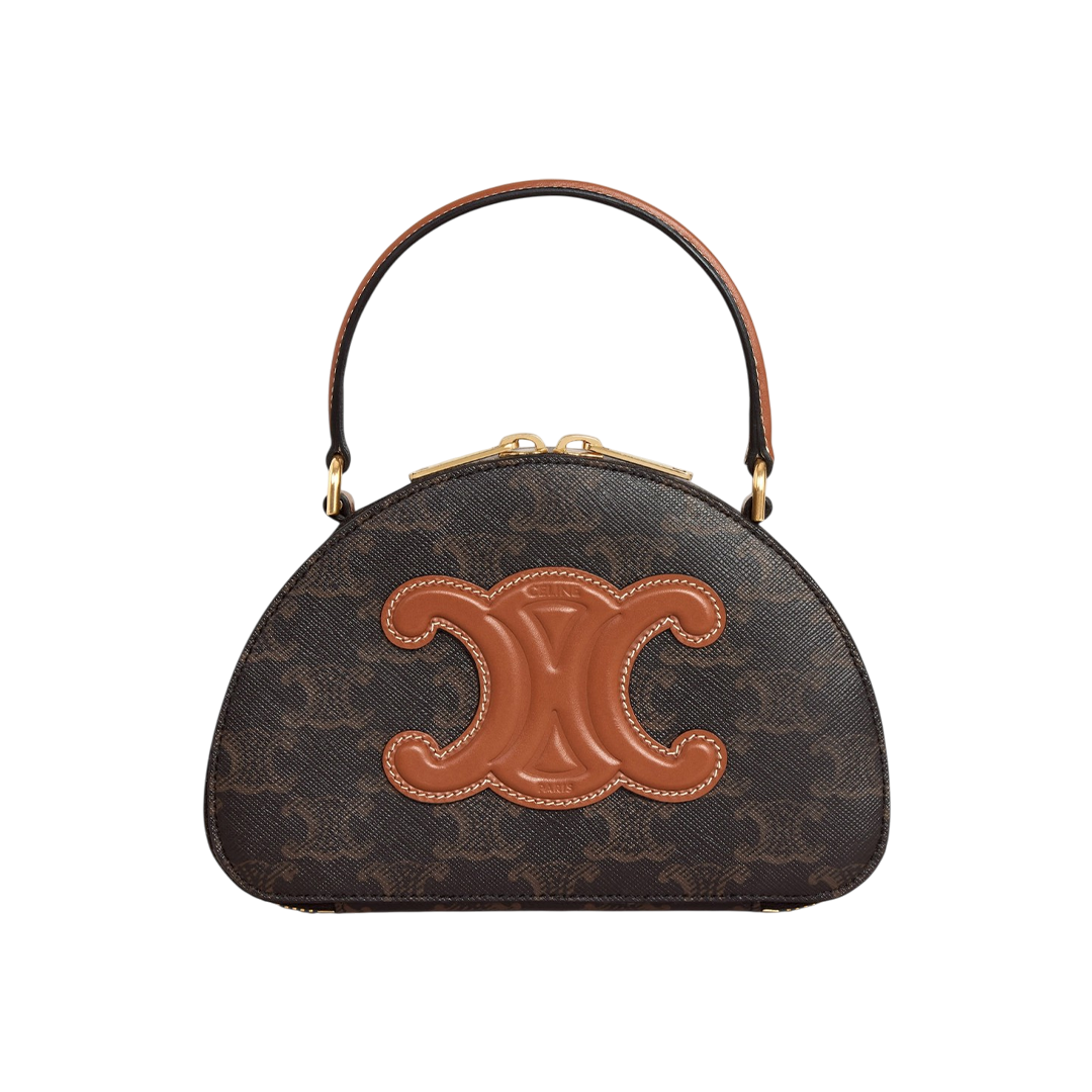 HALF MOON CASE IN triomphe canvas and calfskin