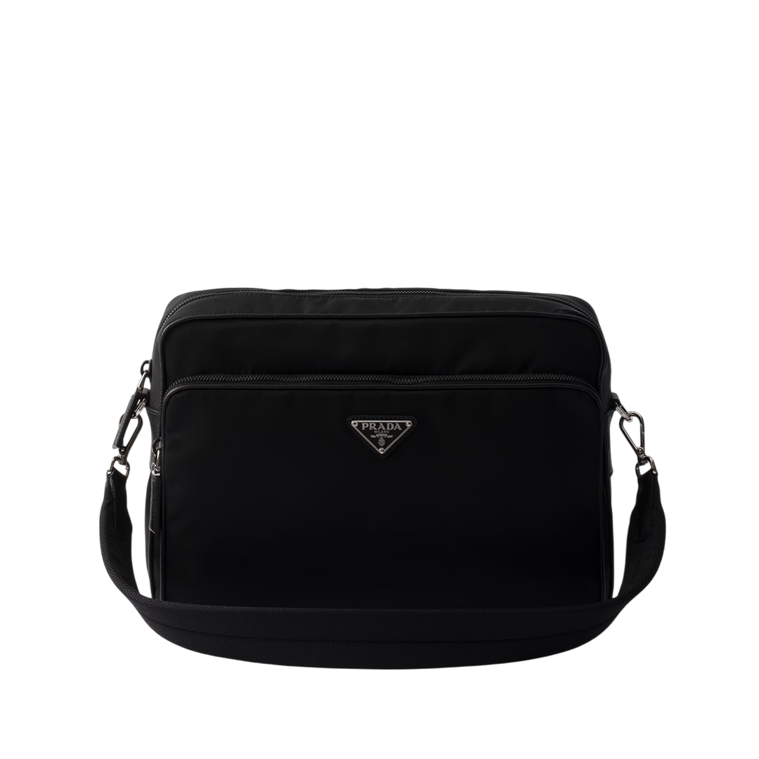 Re-Nylon and Saffiano leather shoulder bag
