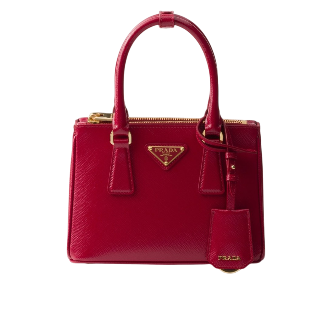 Galleria mini patent Saffiano bag
