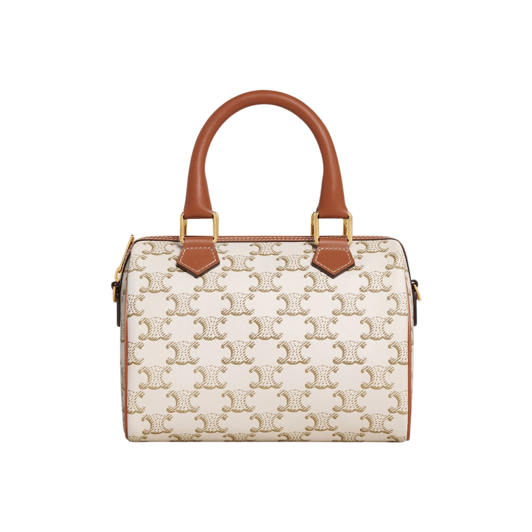 SMALL BOSTON in Triomphe Canvas and calfskin