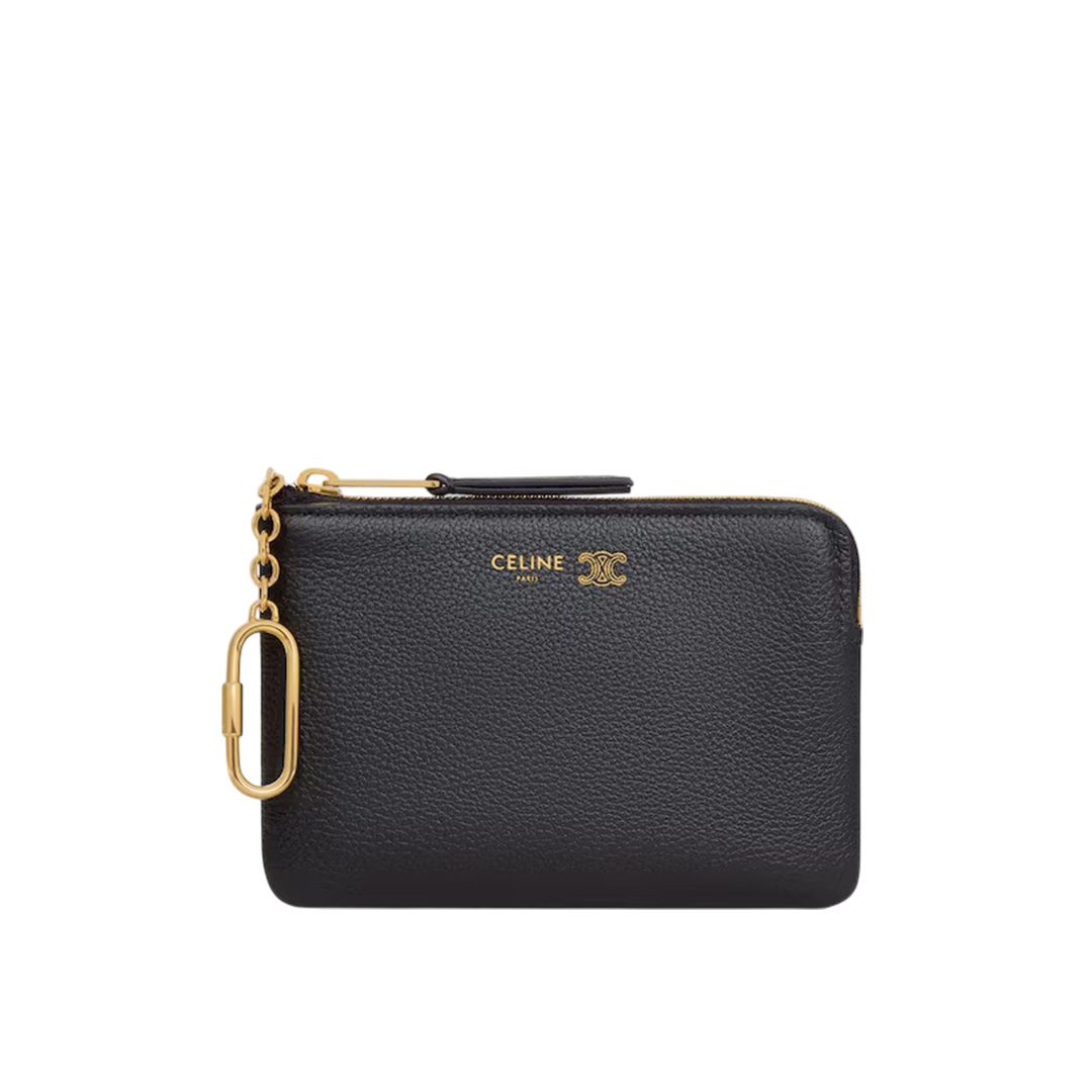 Coin Purse Triomphe Stamp in Supple Grained Calfskin
