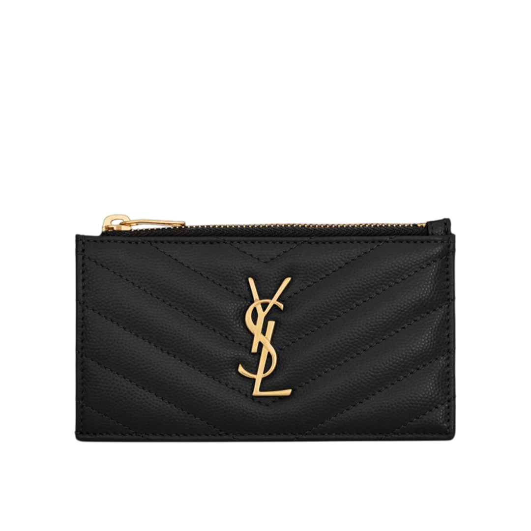 CASSANDRE MATELASSÉ FRAGMENTS CARD CASE IN GRAIN DE POUDRE LEATHER