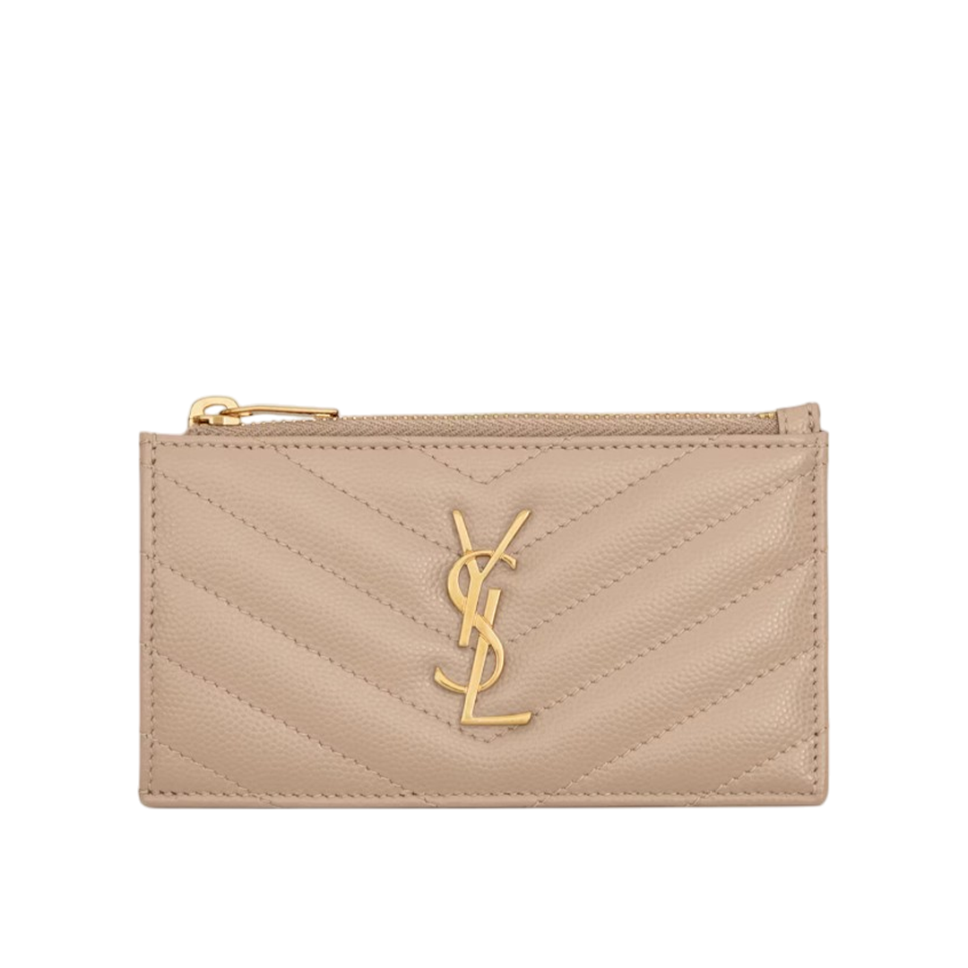 CASSANDRE MATELASSÉ FRAGMENTS CARD CASE IN GRAIN DE POUDRE LEATHER